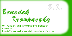 benedek krompaszky business card